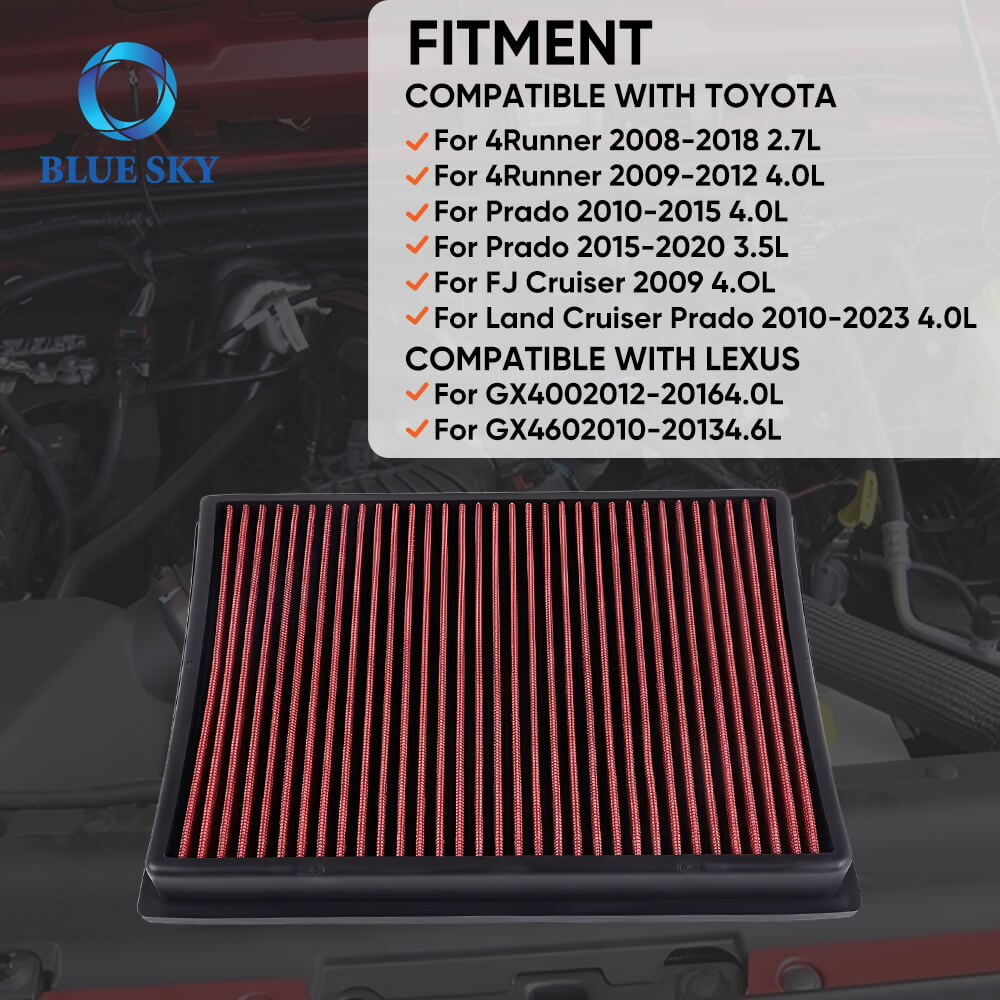 Engine Air Filter 33-2438, K&N Filter Replacement compatible car models, for 2010-2019 Toyota Lexus SUV V6V8 4runner GX460 エンジン エア フィルター 33-2438、K&N フィルター交換適合車種、2010-2019 トヨタ レクサス SUV V6V8 4runner GX460 用