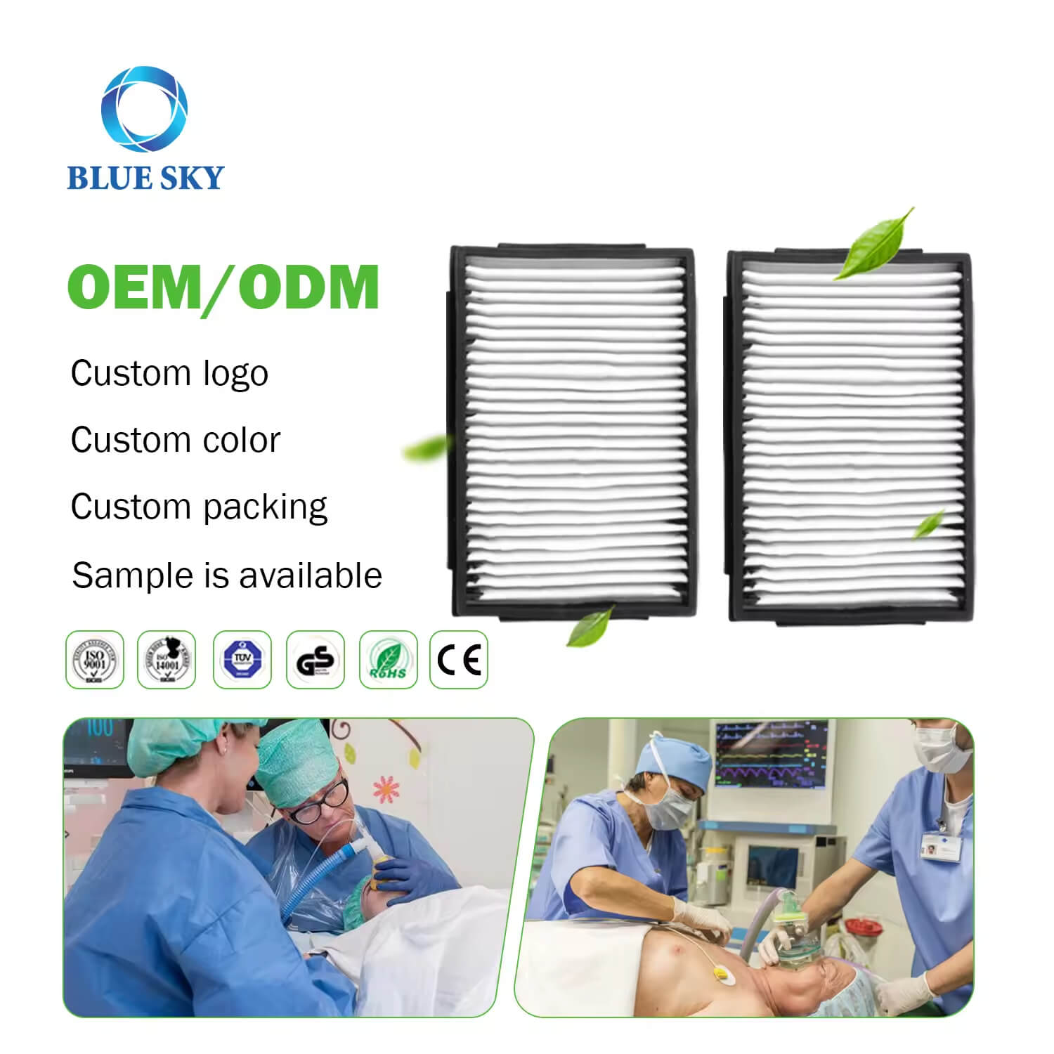 Custom ULPA Filter Kit for Surgical Medical Smoke Evacuation System 外科用医療用排煙システム用のカスタム ULPA フィルター キット