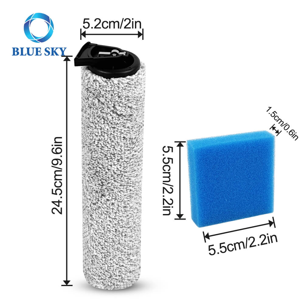 Size of Eureka New400 Vacuum Cleaner Accessories, Brush Roll and Filter Kit Eureka New400 掃除機アクセサリ、ブラシ ロール、フィルター キットのサイズ