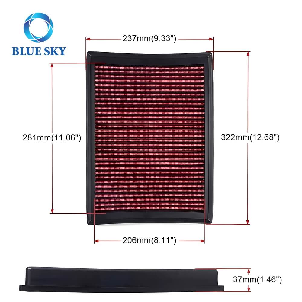 Size of Engine Air Filter 33-2438, K&N Filter Replacement for 2010-2019 Toyota Lexus SUV V6V8 4runner GX460 エンジン エア フィルター 33-2438 のサイズ、 K&N フィルター交換用 2010-2019 トヨタ レクサス SUV V6V8 4ランナー GX460