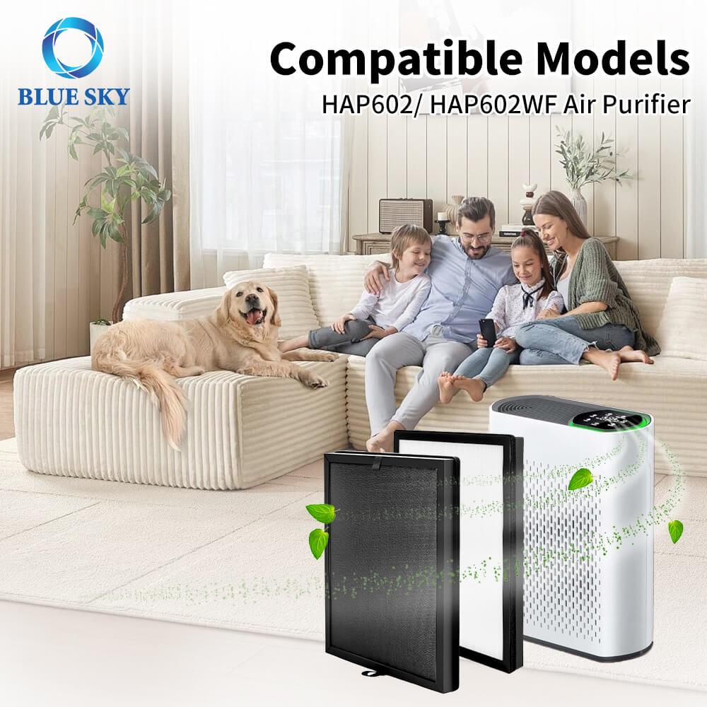ECOSELF 空気清浄機用 HAP602 HEPA 活性炭交換フィルター - 高効率の臭気と粒子の除去