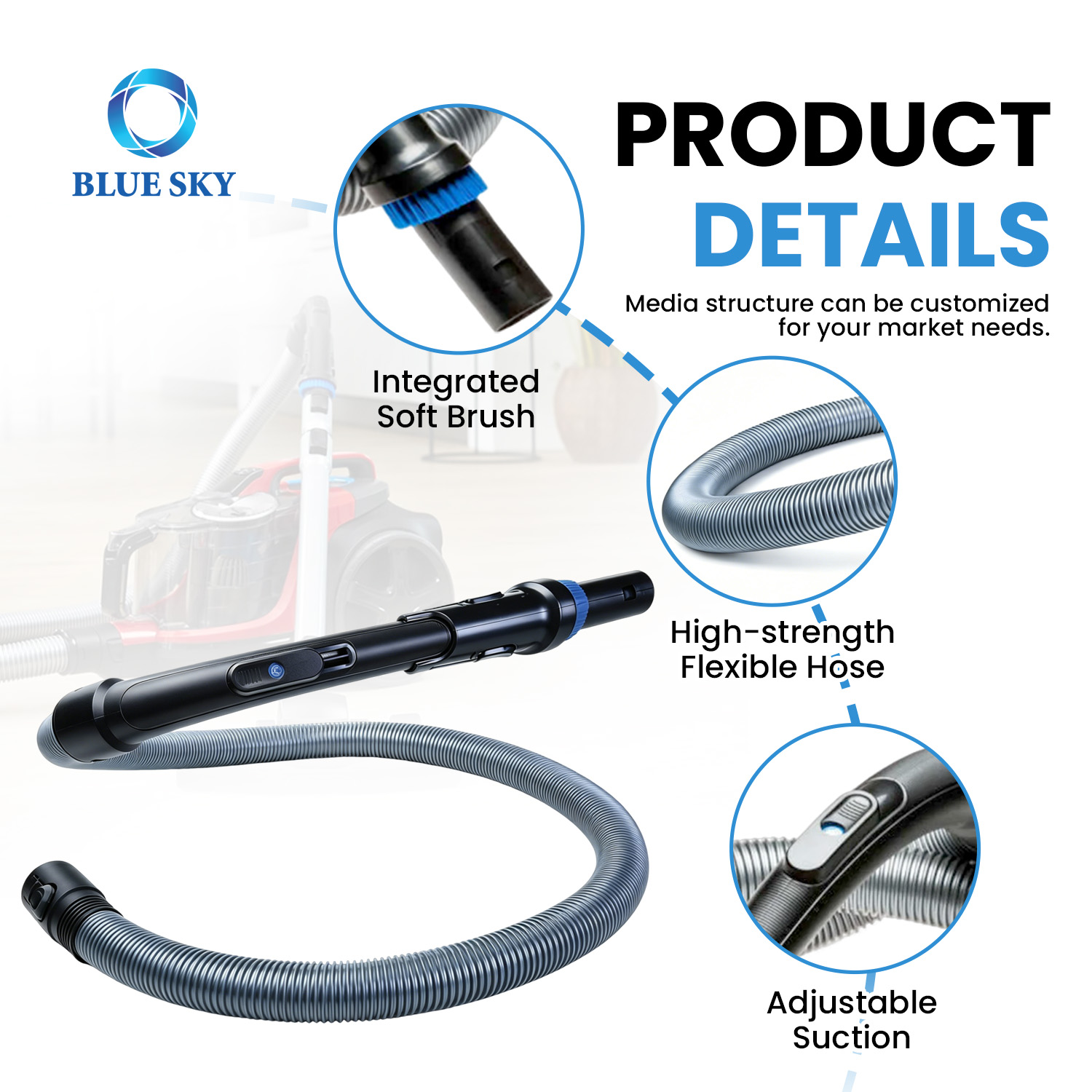 掃除機ホース ハンドルコネクタ付き 交換用フィット FC9078 FC9330 FC9331 FC9332 FC9350