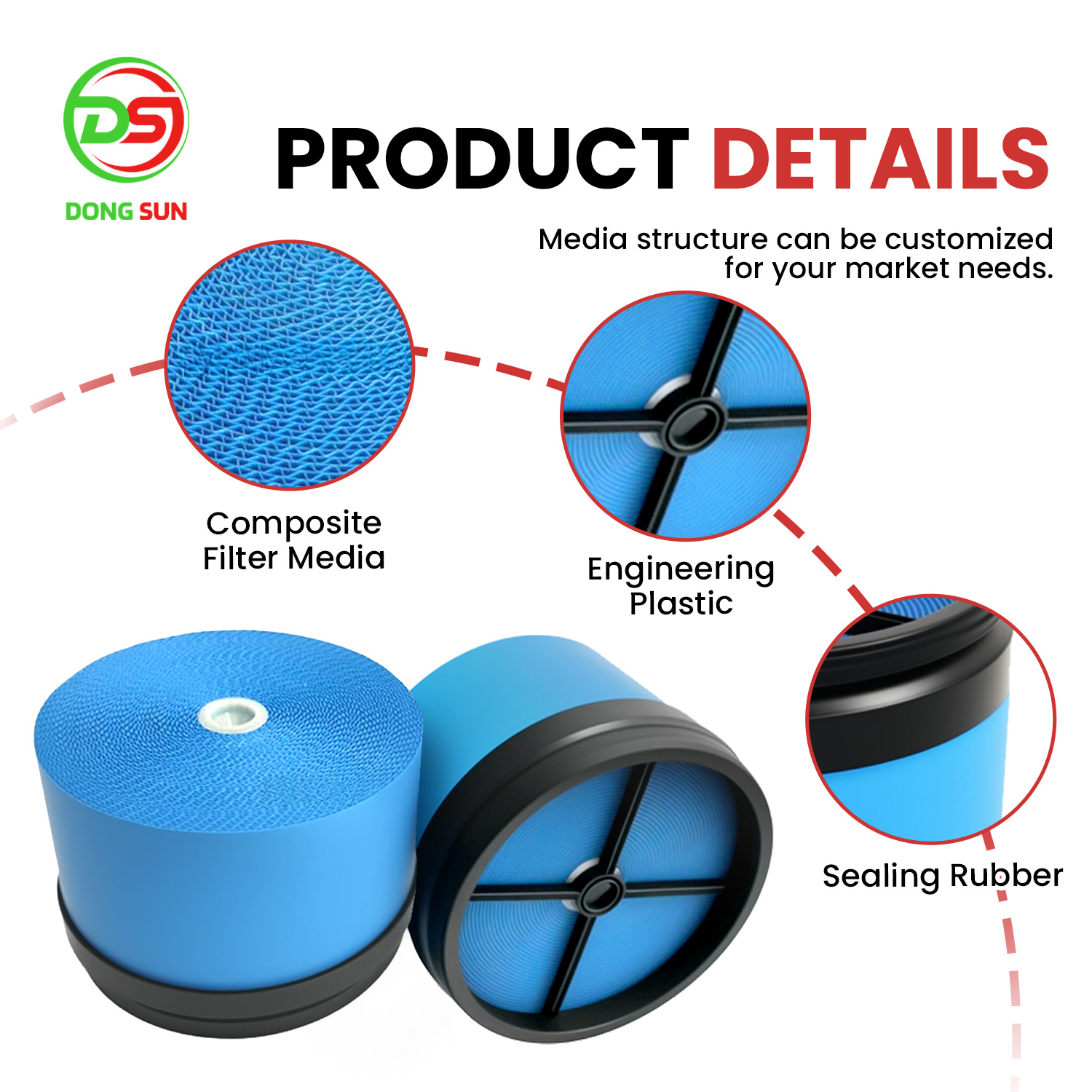 高効率トラックエアフィルター交換用 1780-78080 |ヘビーデューティエンジン用エアクリーナーエレメントメーカー