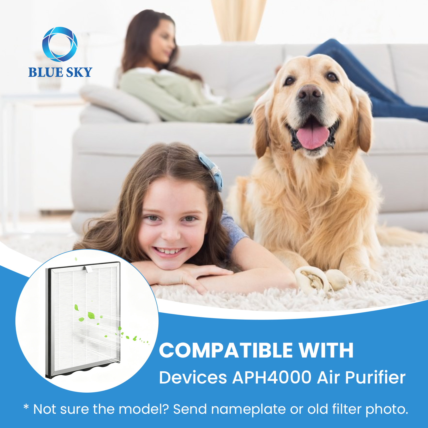 2-in-1 HEPA 活性炭フィルター交換用 KNKA APH4000 空気清浄機と互換性あり