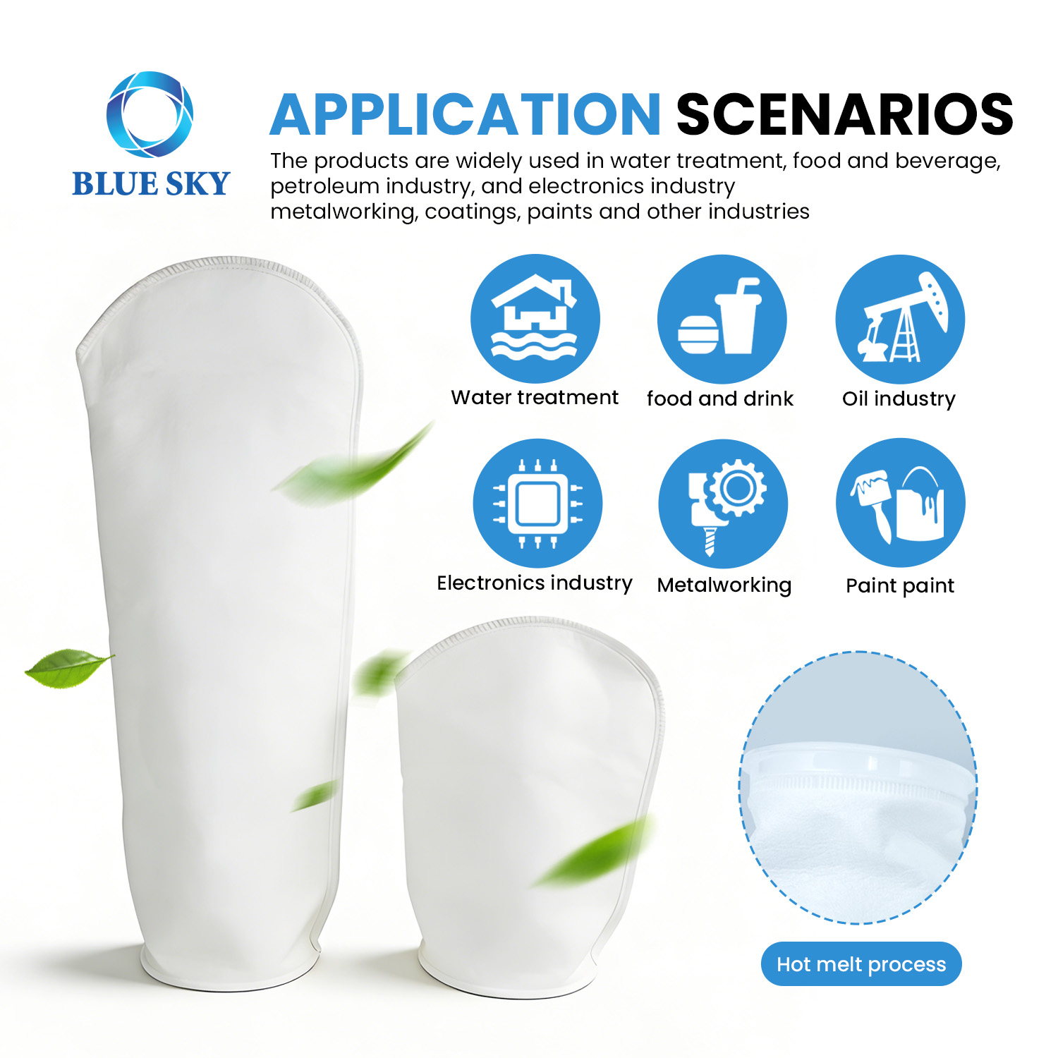 PP PE 液体フィルターバッグ サイズ 1 およびサイズ 2 - 工業用濾過ソリューション 1 ～ 200 ミクロン