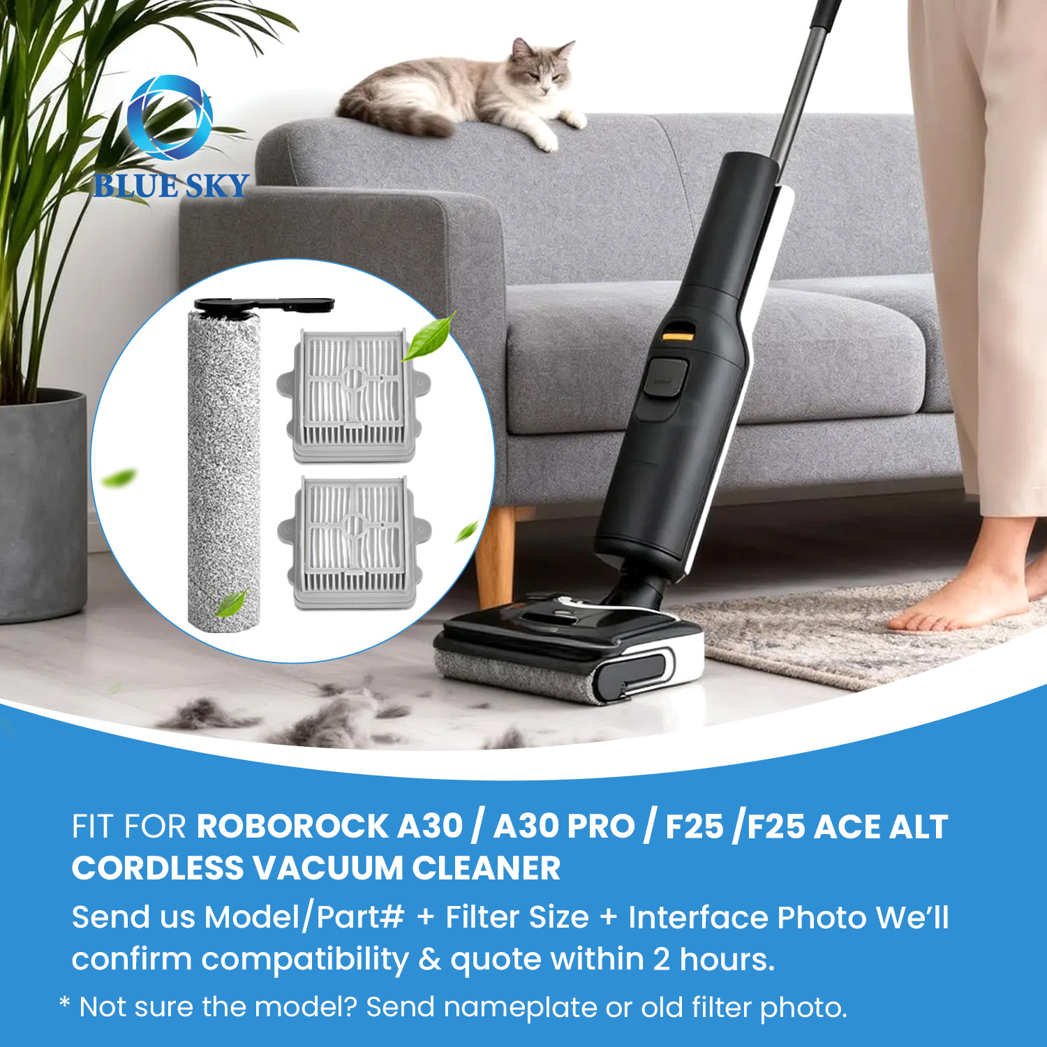 ローラーブラシ HEPA フィルター交換キット Roborocks A30 A30 Pro F25 F25 ACE ウェットドライ掃除機に適合