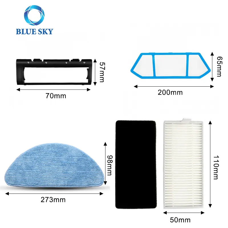 ローラーブラシサイドブラシHEPAフィルターモップパッド交換スペアパーツキットNeatsvor X500ロボット掃除機用