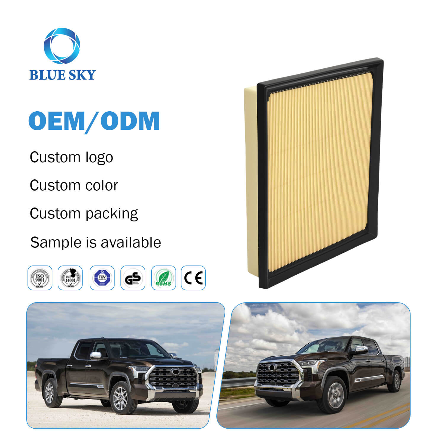 エンジン エア フィルター 17801-F4010 トヨタ用交換品 – 高効率カー エア フィルター サプライヤー