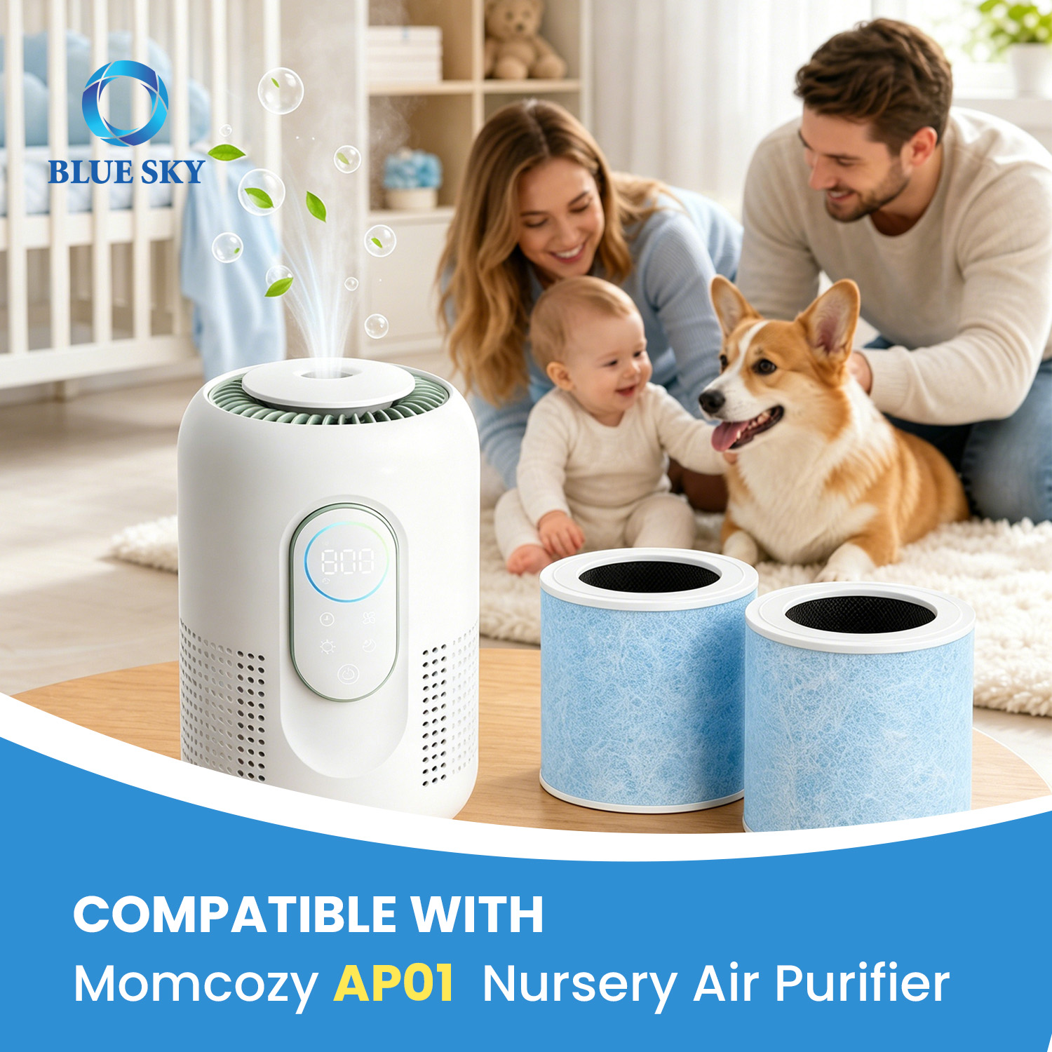 4-in-1 H13 HEPA カーボンフィルター Momcozy AP01 空気清浄機と互換性あり