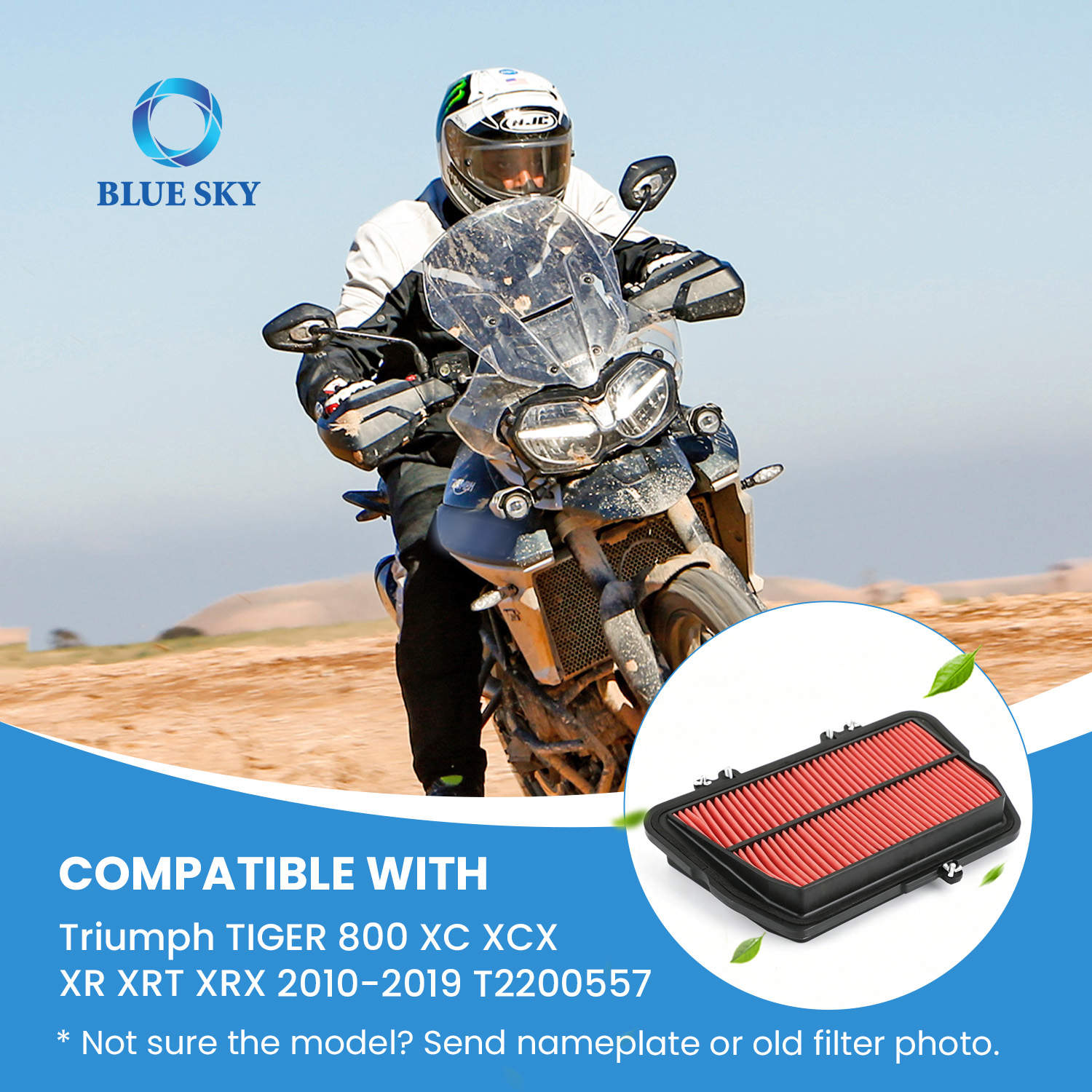 T2200557 オートバイエアフィルタータイガース 800 XC XCX XR XRX 2010-2019 カスタマイズ可能