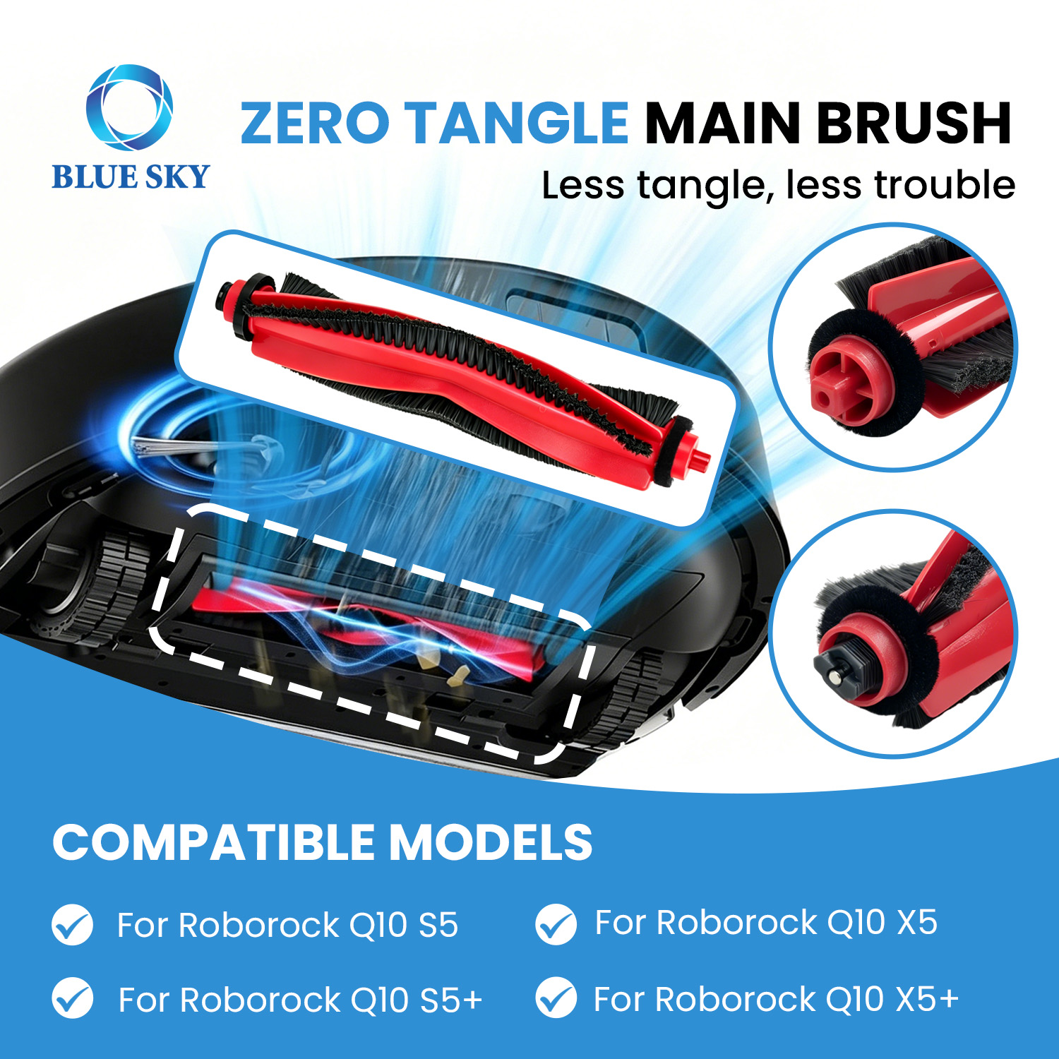 交換用アクセサリーキット Roborocks Q10 S5 / Q10 X5 ロボット掃除機に適合 |メインブラシサイドブラシフィルター