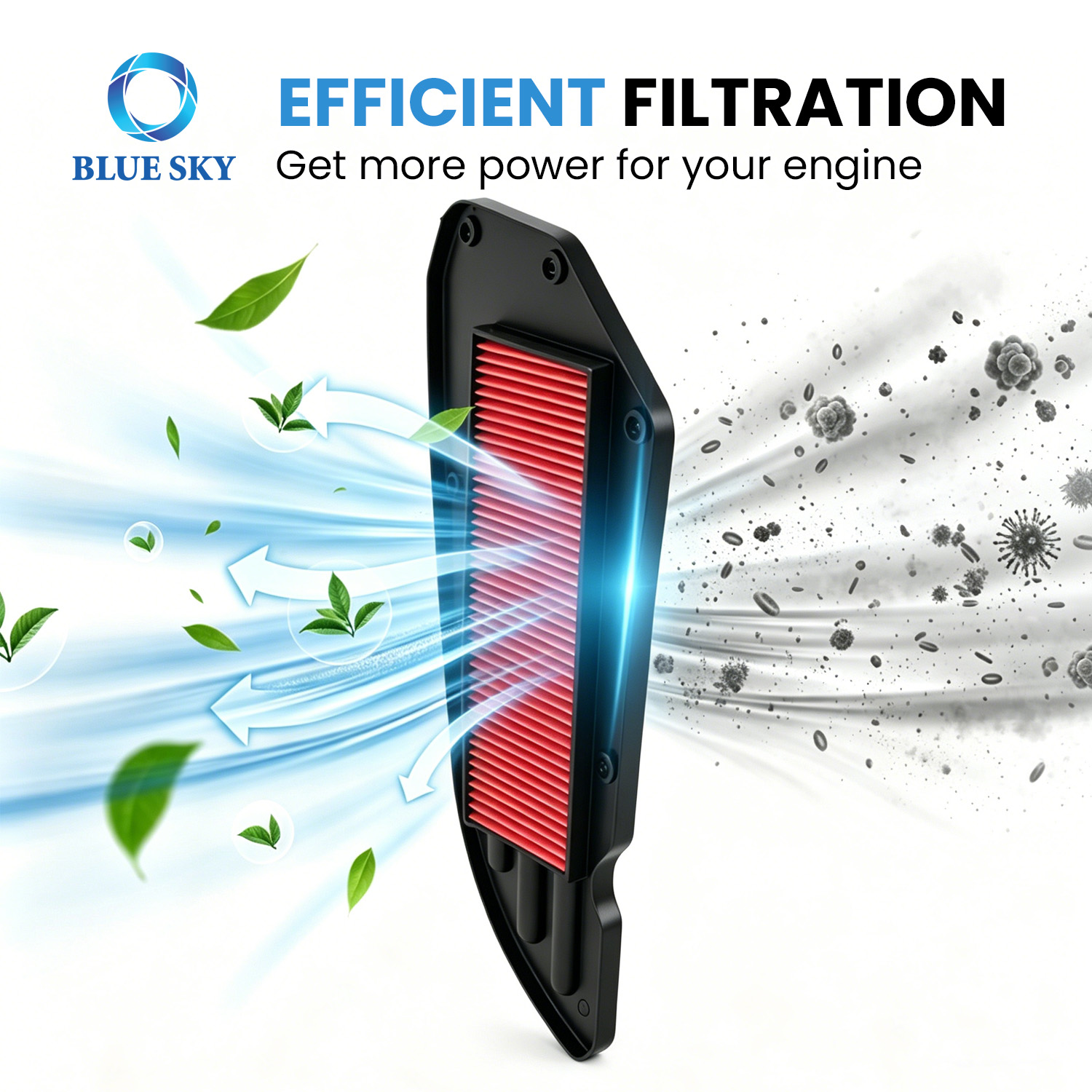 高流量オートバイエアフィルター交換用 KYMCO ダウンタウン 300/300i/350/350i エンジン吸気フィルター