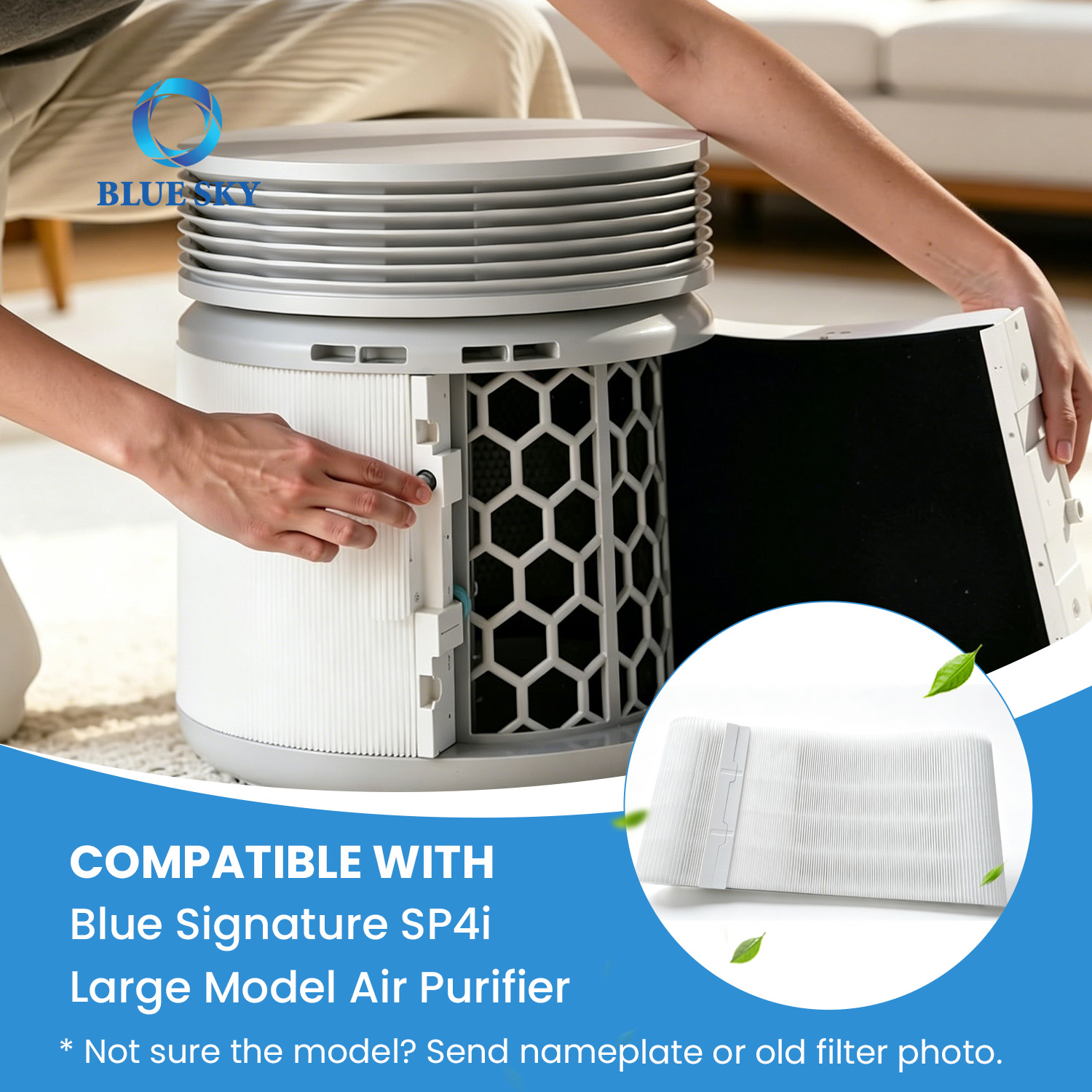 3-in-1 HEPA 活性炭 SP4i 交換フィルター Blueair Blue Signature 空気清浄機用