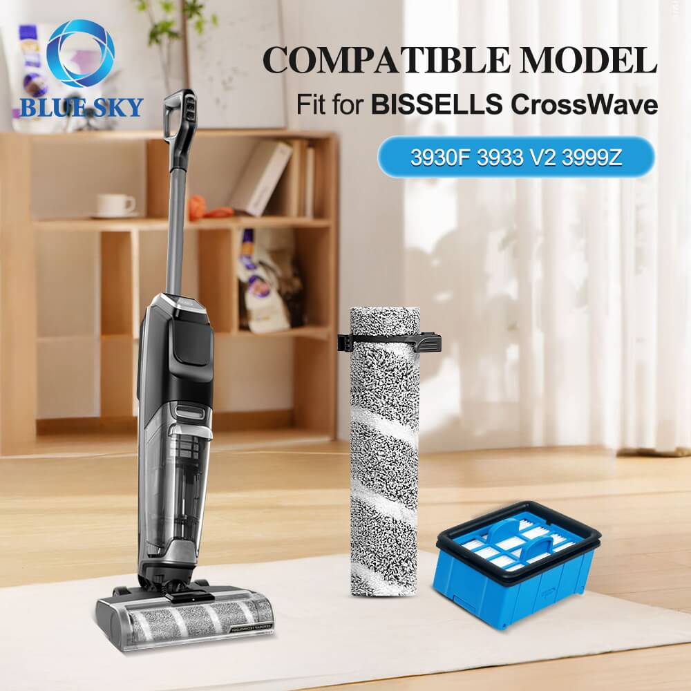 Bissell Crosswave Omniforce Edge 3930F/3933/V2/3999Z、99.97％ろ過真空クリーナー部品の洗濯可能および再利用可能なブラシロールとHEPAフィルターの交換