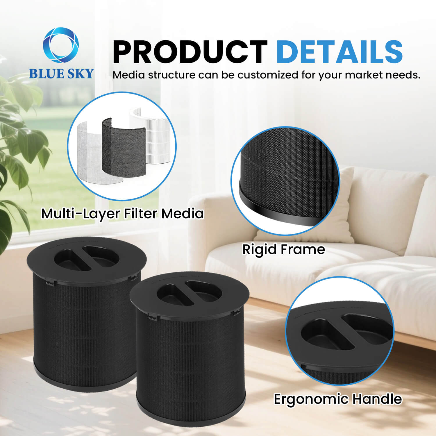 PuroAir 130i 空気清浄機用 130i 交換フィルター - H13 HEPA OEM サプライヤー