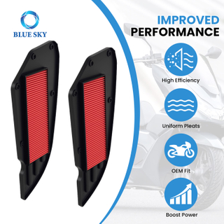 高流量オートバイエアフィルター交換用 KYMCO ダウンタウン 300/300i/350/350i エンジン吸気フィルター